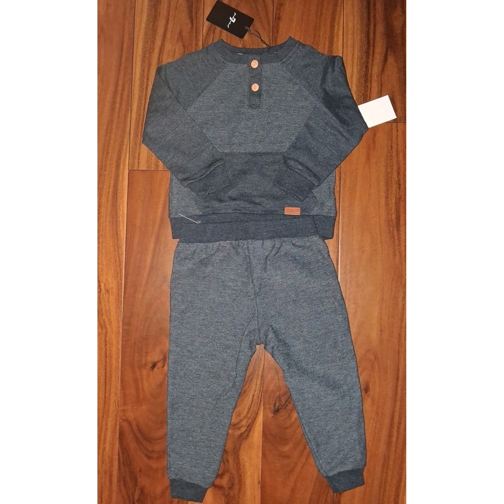 7 For All Mankind Sweatshirt & Jogger Set 24M Baby - Picture 2 of 4
